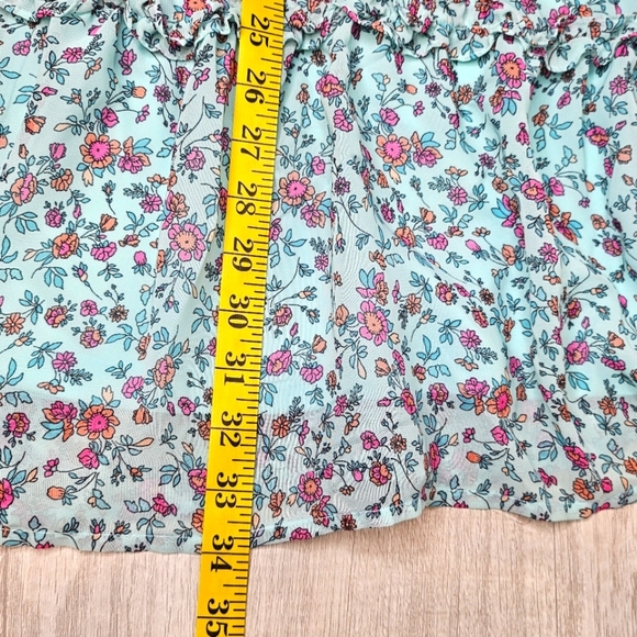 The Children's Place Girls Teal Chiffon 2 Tiered Sleeveless Summer Dress Size 16 - Picture 12 of 13